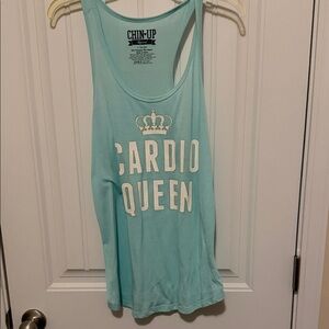 Chin Up‎ Apparel Light Blue 'Cardio Queen' Tank Top